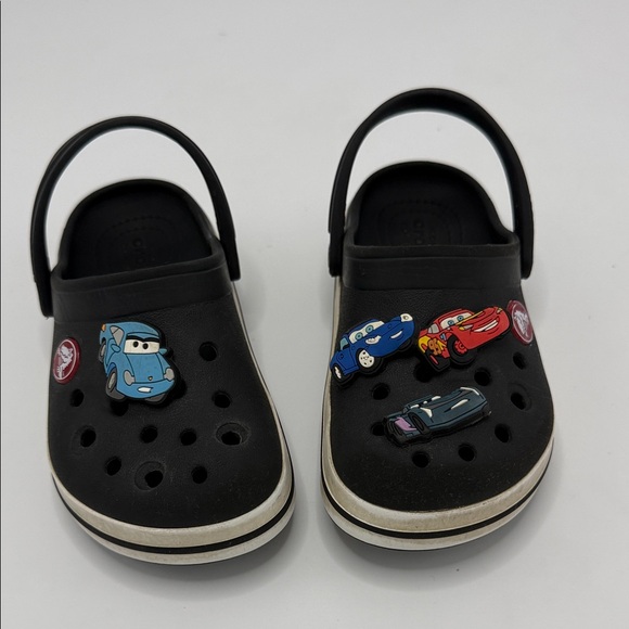 CROCS Black Kids Sandals with Car Charms - Picture 3 of 9